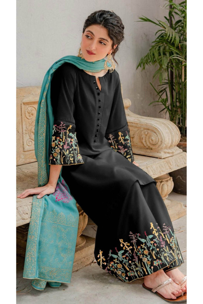 ASLING | DHANAK UNSTITCHED EMB | 3PC