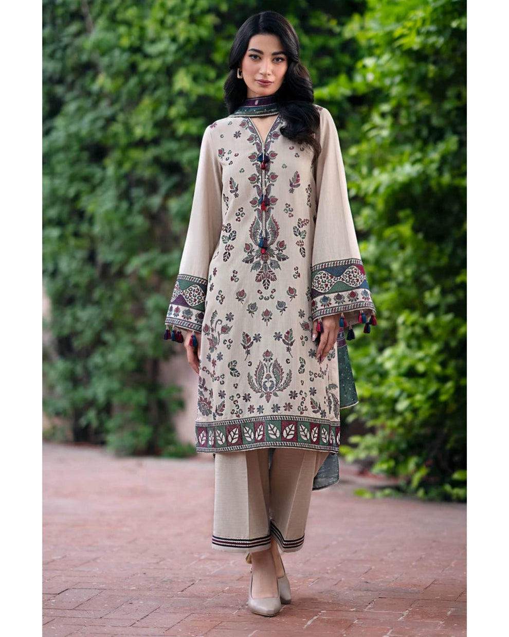 JAZMIN | DHANAK UNSTITCHED EMB | 3PC