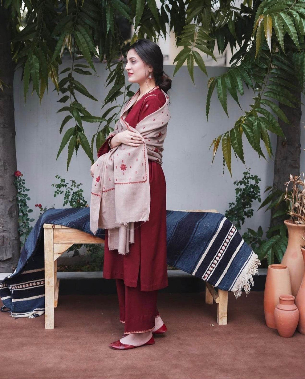 ASLING | DHANAK UNSTITCHED EMB | 3PC