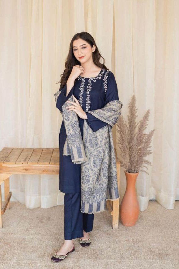 ASLING | DHANAK UNSTITCHED EMB | 3PC