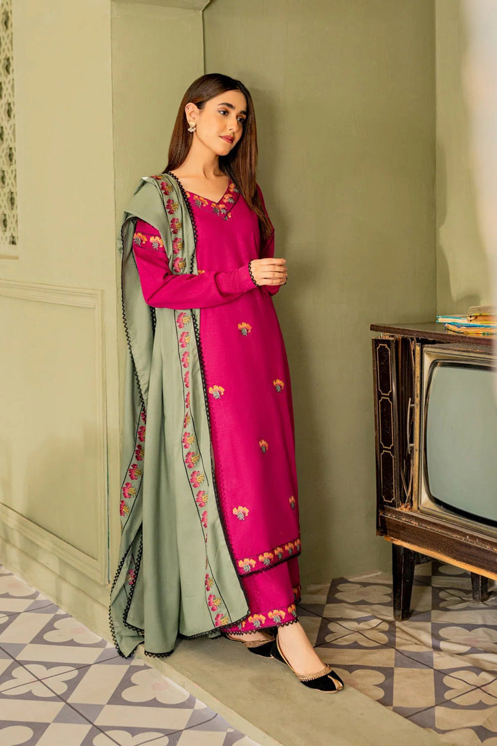 ASLING| DHANAK UNSTITCHED EMB | 3PC