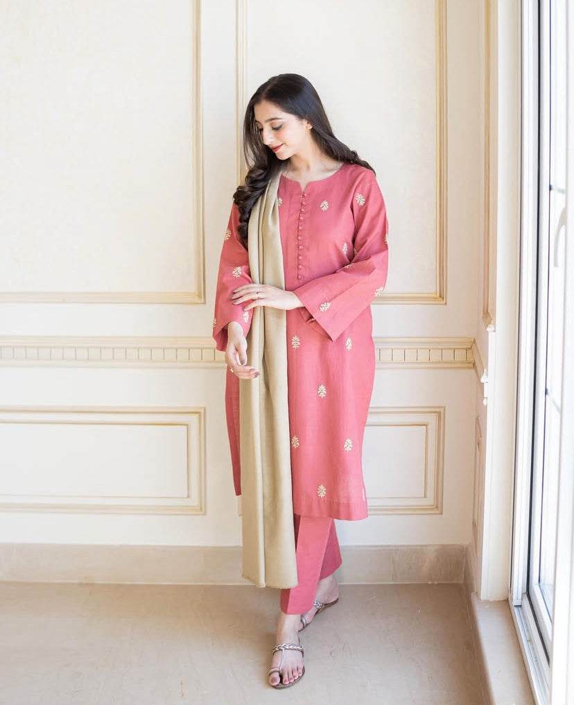 AISLING | DHANAK UNSTITCHED EMB | 3PC