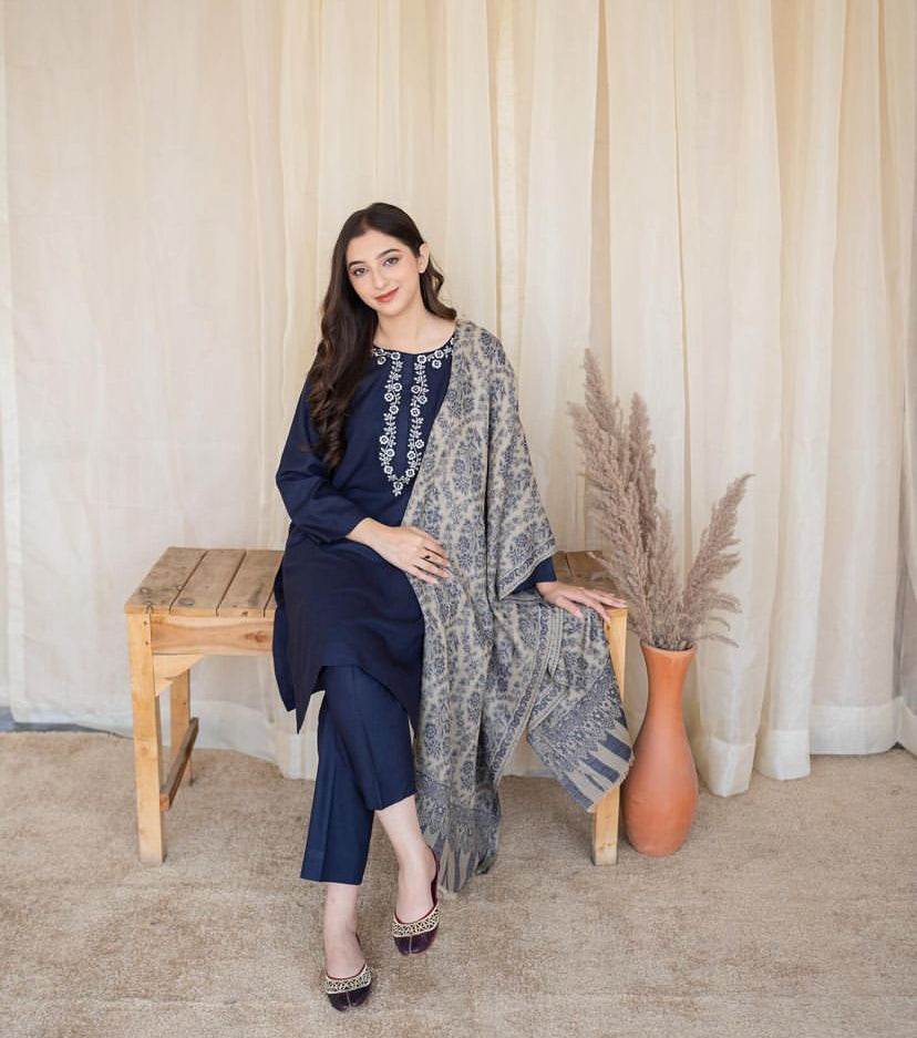 ASLING | DHANAK UNSTITCHED EMB | 3PC