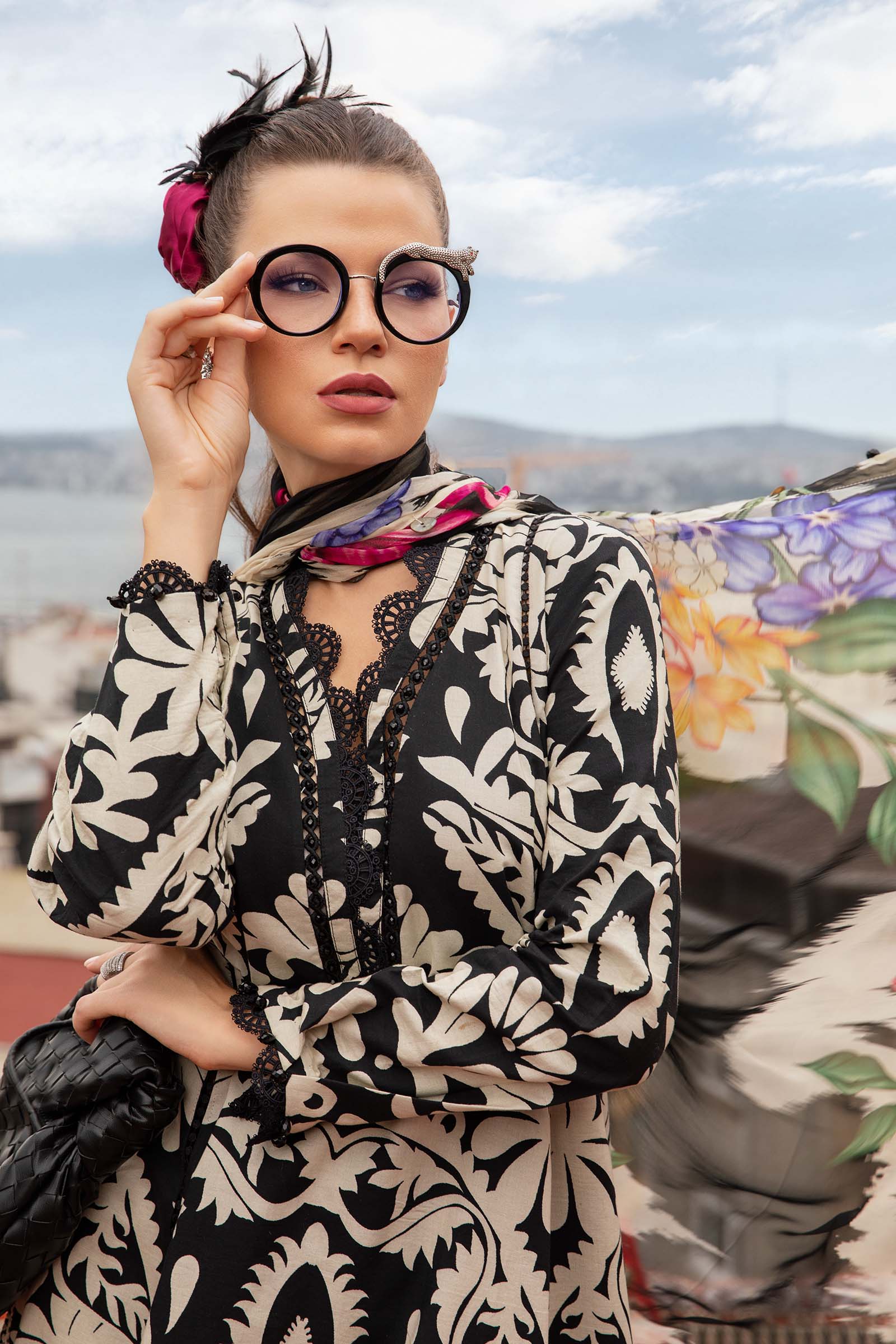 Maria.B. 3 Piece Unstitched Printed Cambric Suit