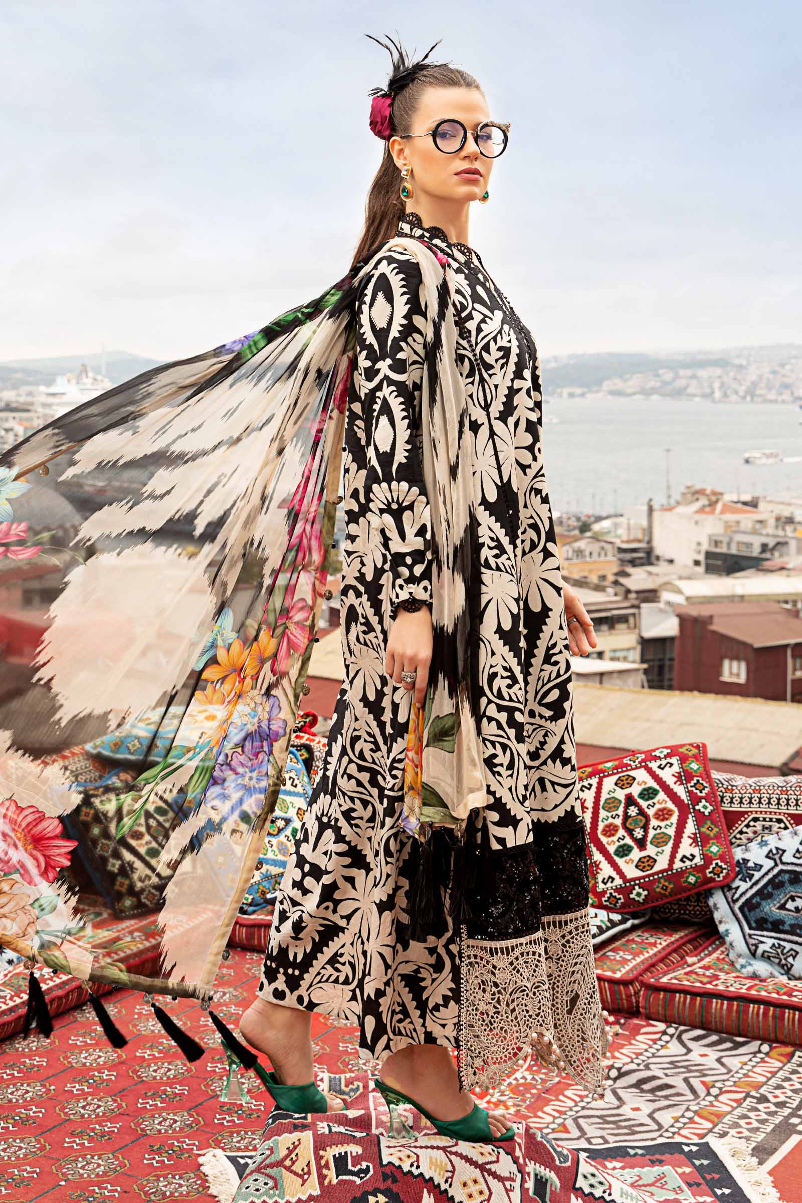 Maria.B. 3 Piece Unstitched Printed Cambric Suit