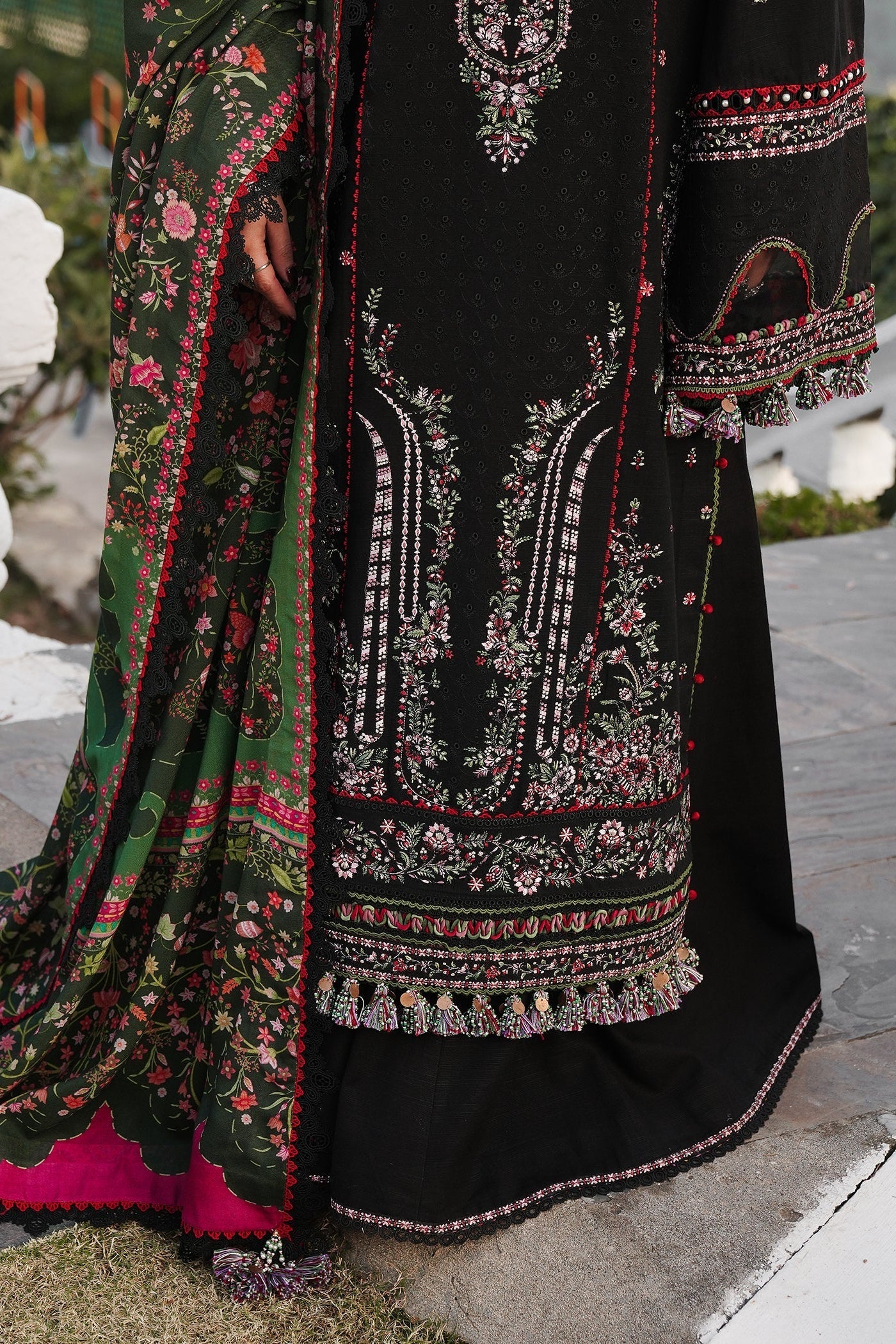 HUSSAIN REHAR DHANAK UNSTITCHED EMB 3PC