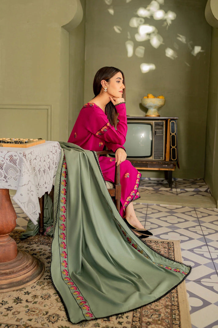 ASLING| DHANAK UNSTITCHED EMB | 3PC