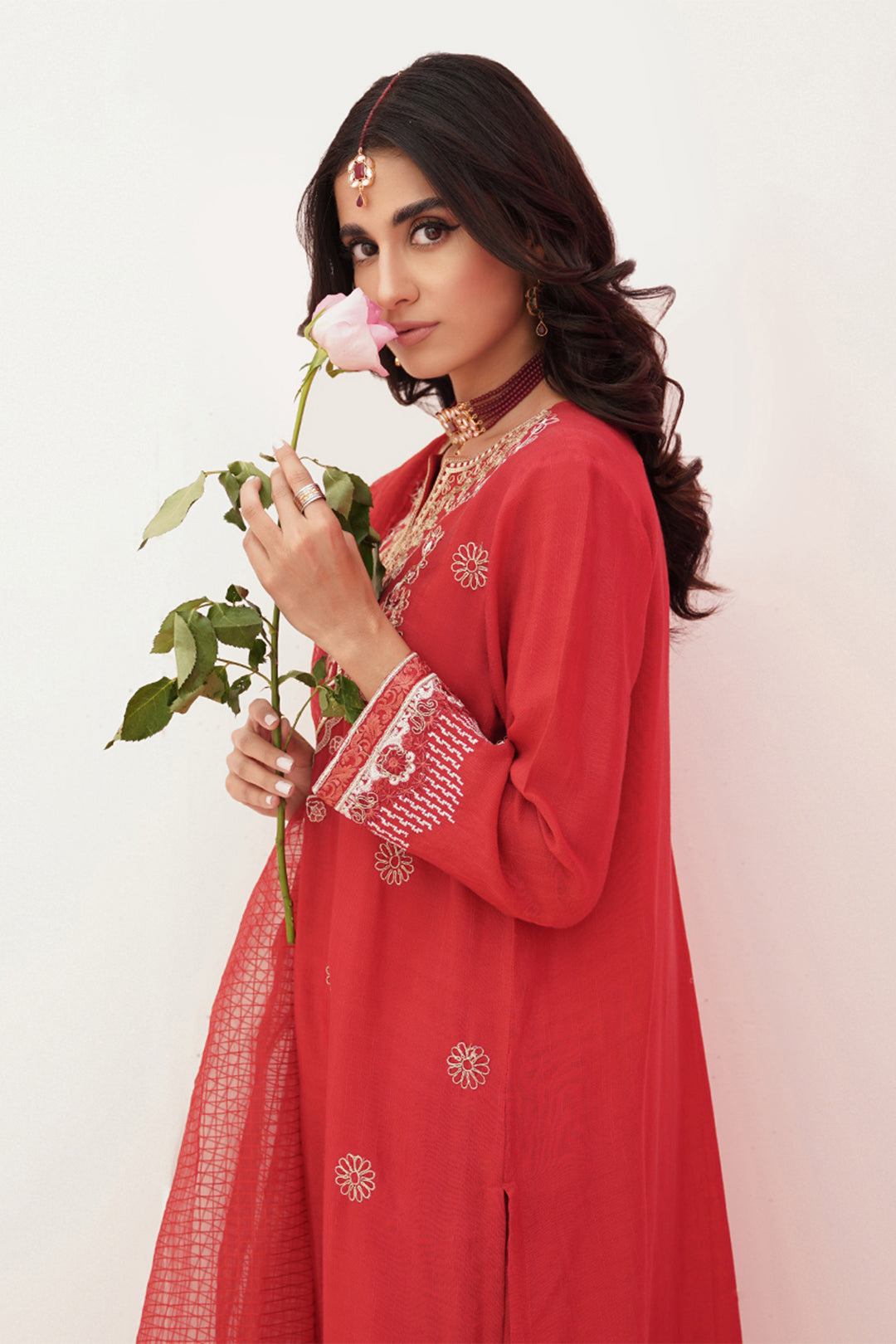 Embroidered Shirt Shalwar Dupatta - 0358