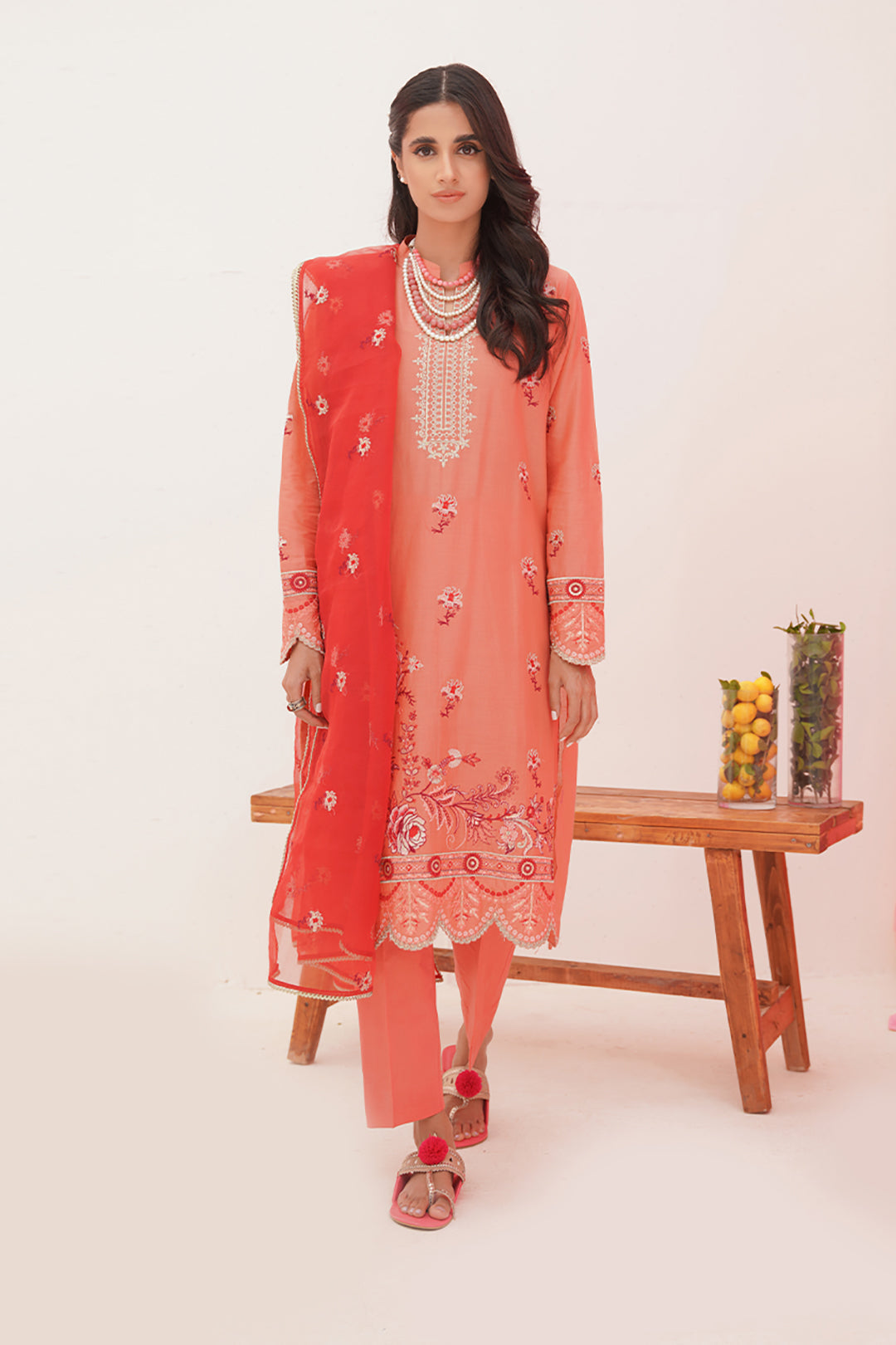 Embroidered Shirt Shalwar Dupatta - 0365