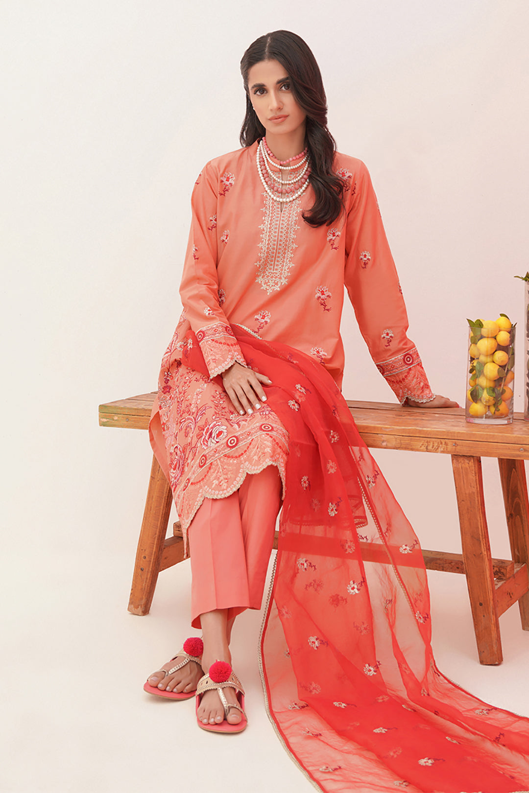 Embroidered Shirt Shalwar Dupatta - 0365