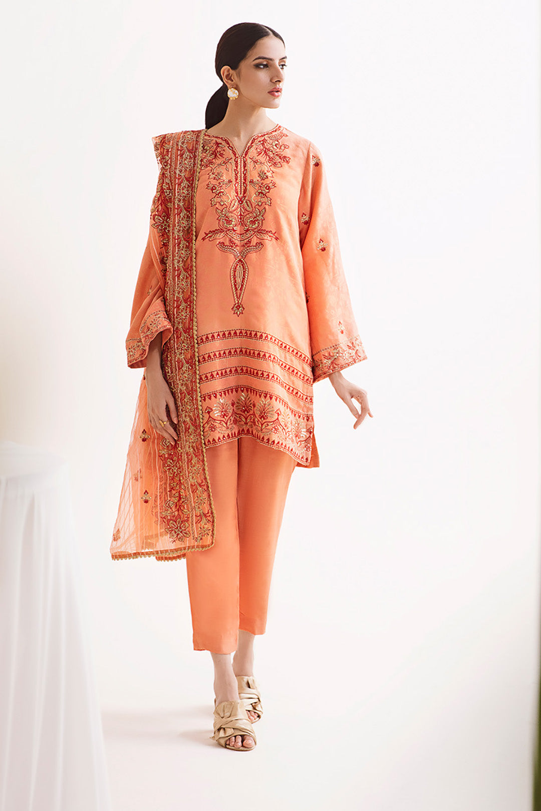 Embroidered Shirt Shalwar Dupatta - 0296