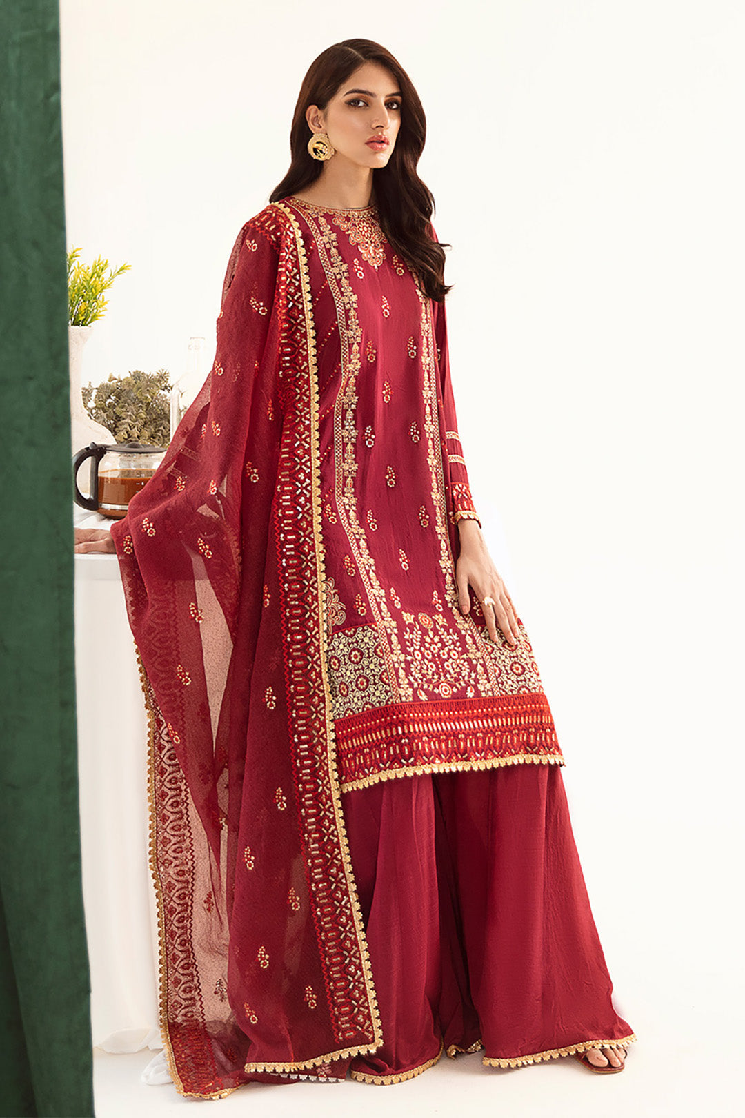 Embroidered Shirt Shalwar Dupatta - 0297