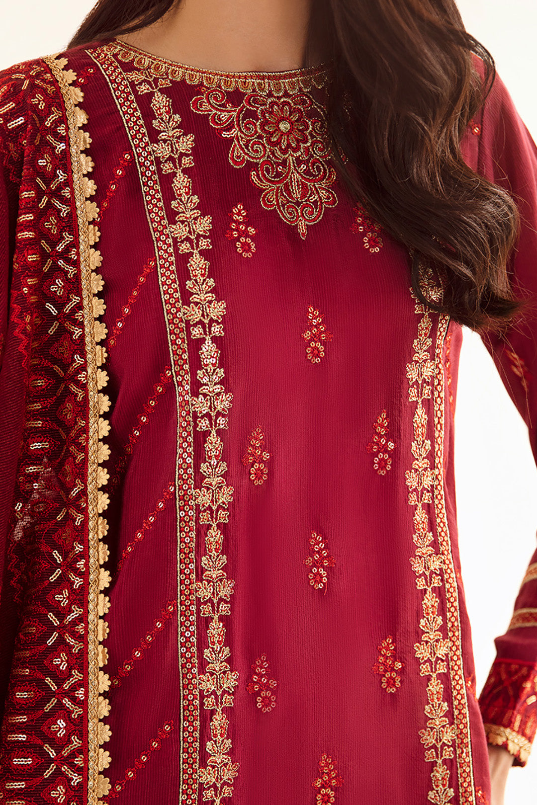 Embroidered Shirt Shalwar Dupatta - 0297